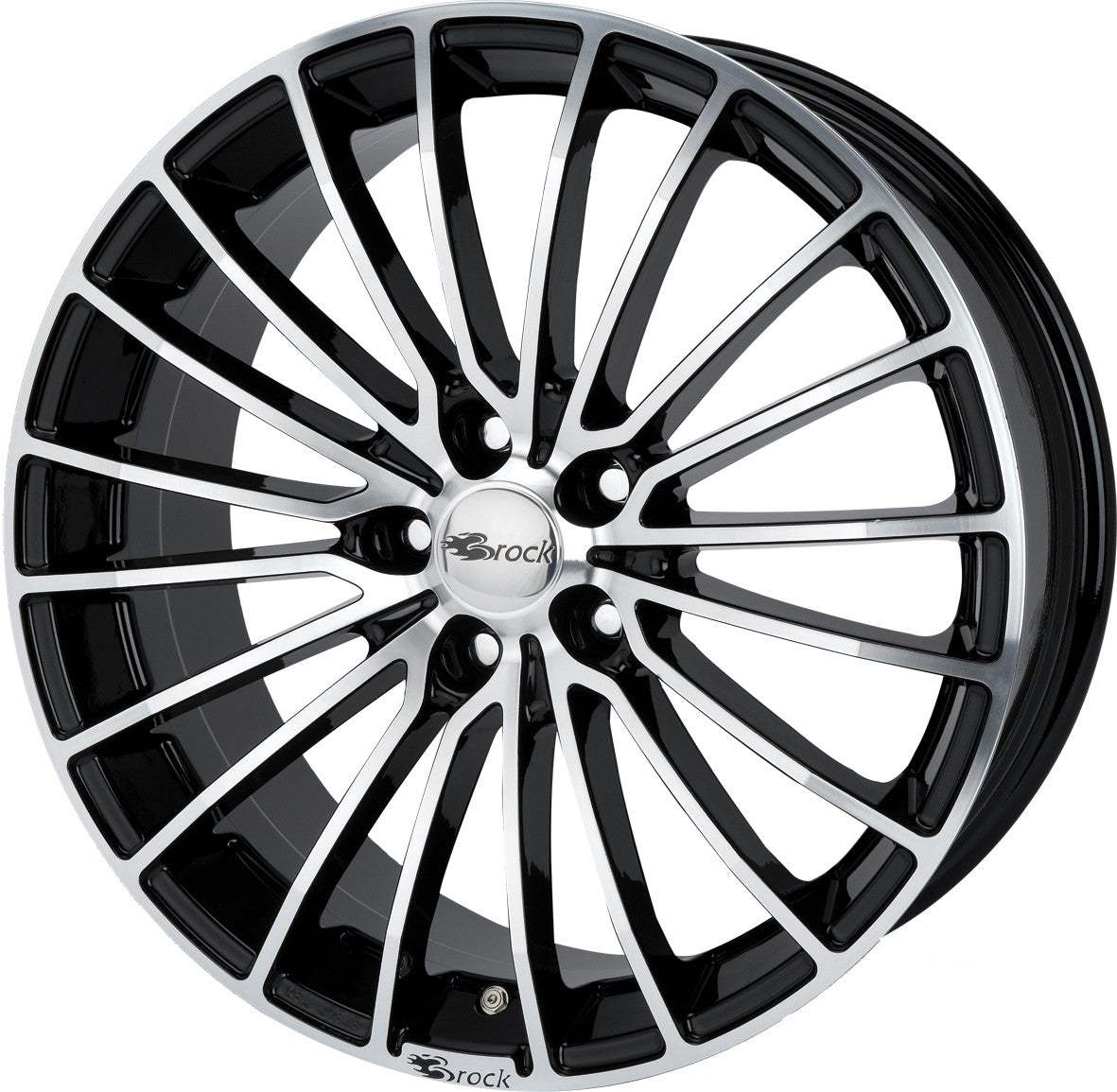Brock B24 schwarz front-poliert 7.5x17 ET38 - LK5/100 ML63.4