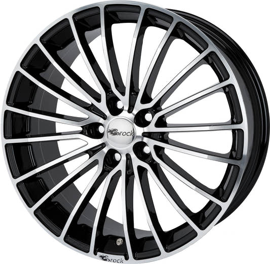 Brock B24 schwarz front-poliert 8x18 ET35 - LK5/110 ML65.1