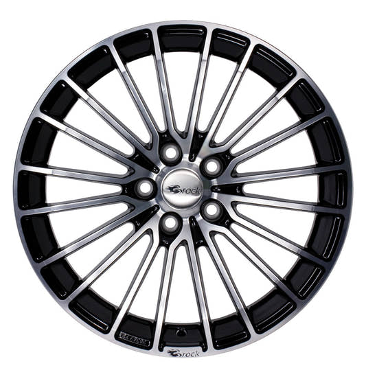 Brock B24 schwarz front-poliert 8x18 ET35 - LK5/110 ML65.1