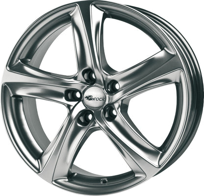 Brock / RC B25 Chromsilber (CSS) Alufelge 7.5x17 Zoll ET38 LK 5x100 ML63.4