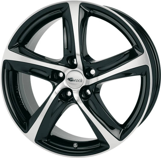 Brock B25 schwarz front-poliert Alufelge 6.5x15 Zoll ET42 LK 4x114.3 ML72.6