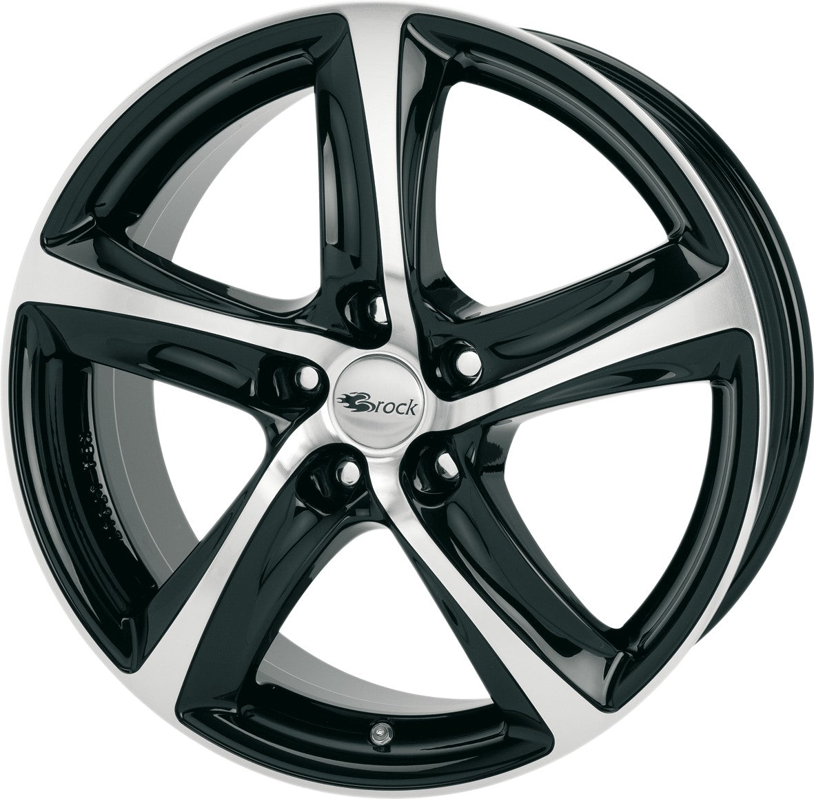 Brock B25 schwarz front-poliert Alufelge 6.5x15 Zoll ET42 LK 4x114.3 ML72.6
