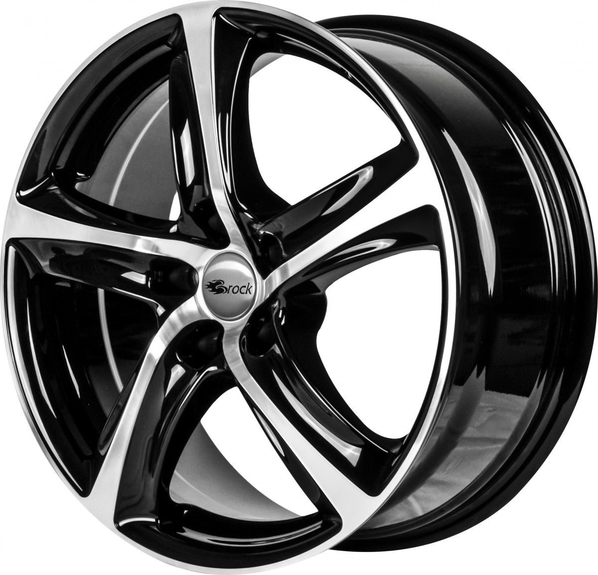 Brock B25 schwarz front-poliert Alufelge 6.5x15 Zoll ET42 LK 4x114.3 ML72.6 – Bild 3