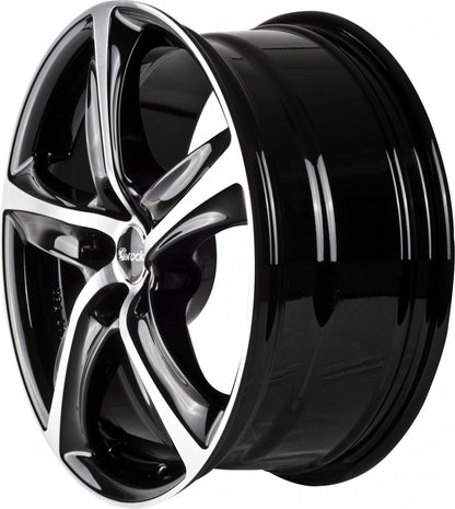Brock B25 schwarz front-poliert Alufelge 6.5x15 Zoll ET42 LK 4x114.3 ML72.6 – Bild 4