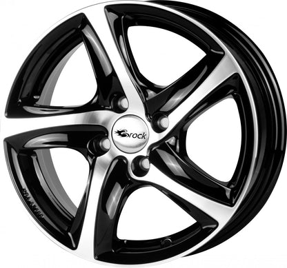Brock B25 schwarz front-poliert Alufelge 6.5x15 Zoll ET42 LK 4x114.3 ML72.6 – Bild 5