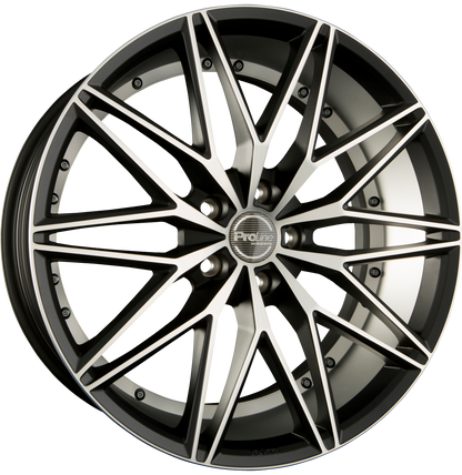 Proline Pxe Black Matt Polished (BMP) Alufelge 8x18 Zoll ET45 LK 5x108 ML74.1 – Bild 2