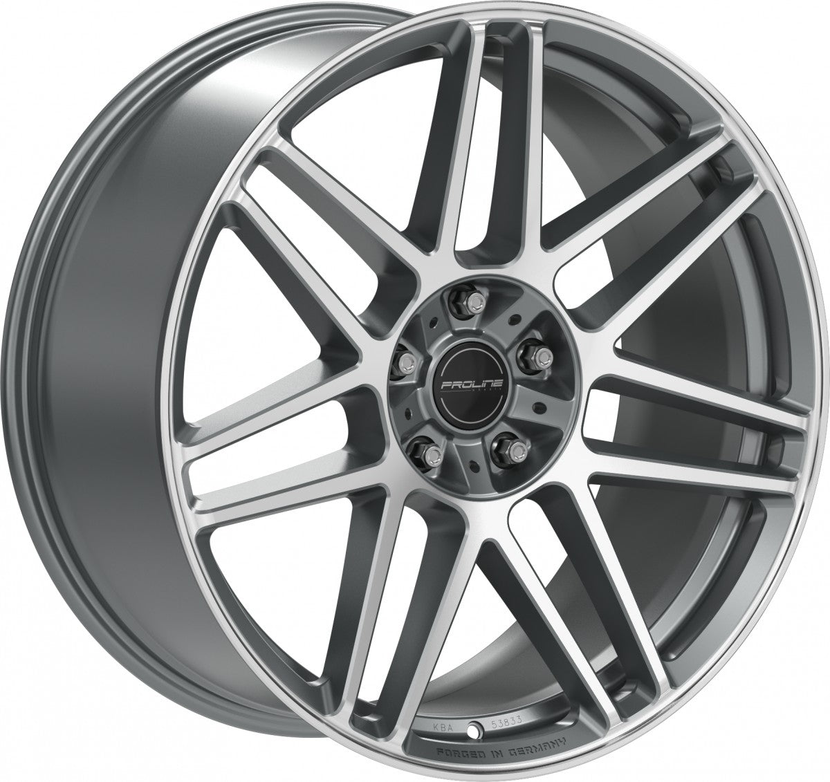 Proline PFG forged matt grey polished Alufelge 10x22 Zoll ET35 LK 5x130 ML84