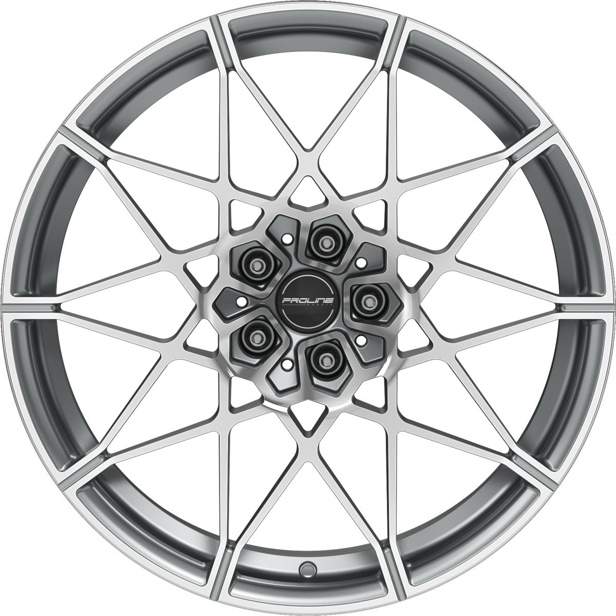 Proline PFM forged matt grey polished Alufelge 9.5x20 Zoll ET28 LK 5x112 ML66.5 – Bild 2