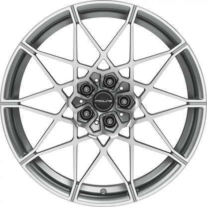 Proline PFM forged matt grey polished Alufelge 9.5x20 Zoll ET28 LK 5x112 ML66.5 – Bild 2