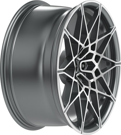 Proline PFM forged matt grey polished Alufelge 9.5x20 Zoll ET28 LK 5x112 ML66.5 – Bild 4