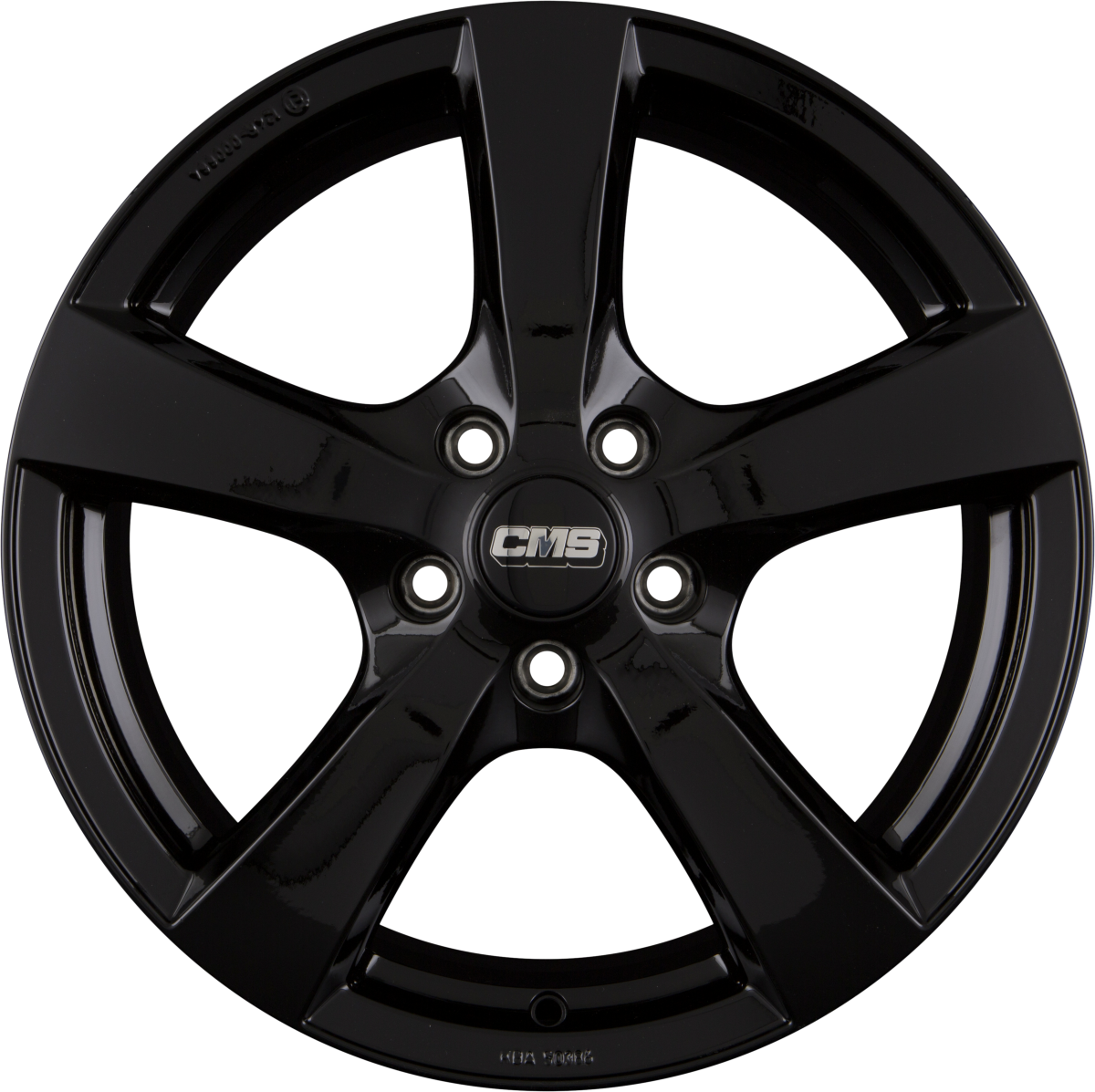 CMS V1 ECE CBG Schwarz Glanz Alufelge 6.5x16 Zoll ET33 LK 5x112 ML57.1