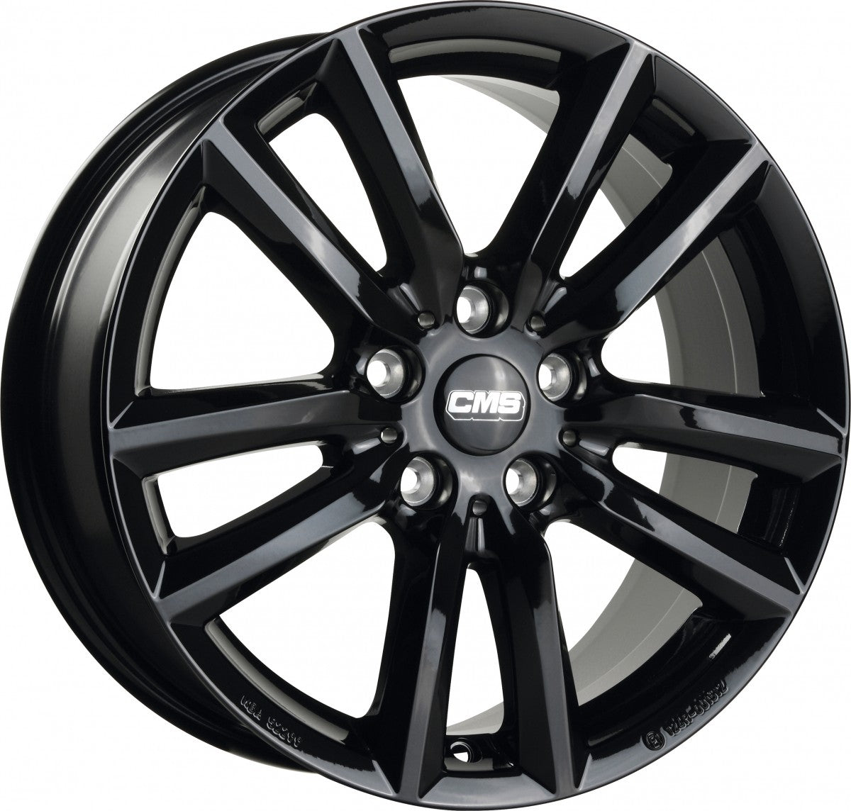 CMS C27 complete black gloss 7x18 ET47.5 - LK5/108 ML63.4