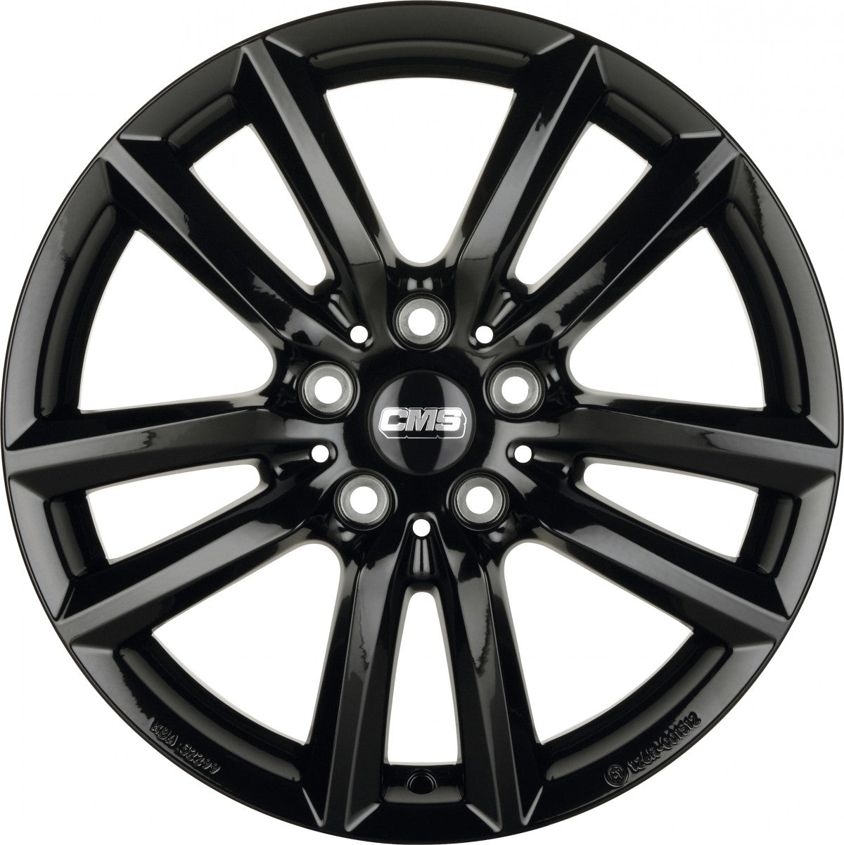 CMS C27 complete black gloss 7x18 ET47.5 - LK5/108 ML63.4