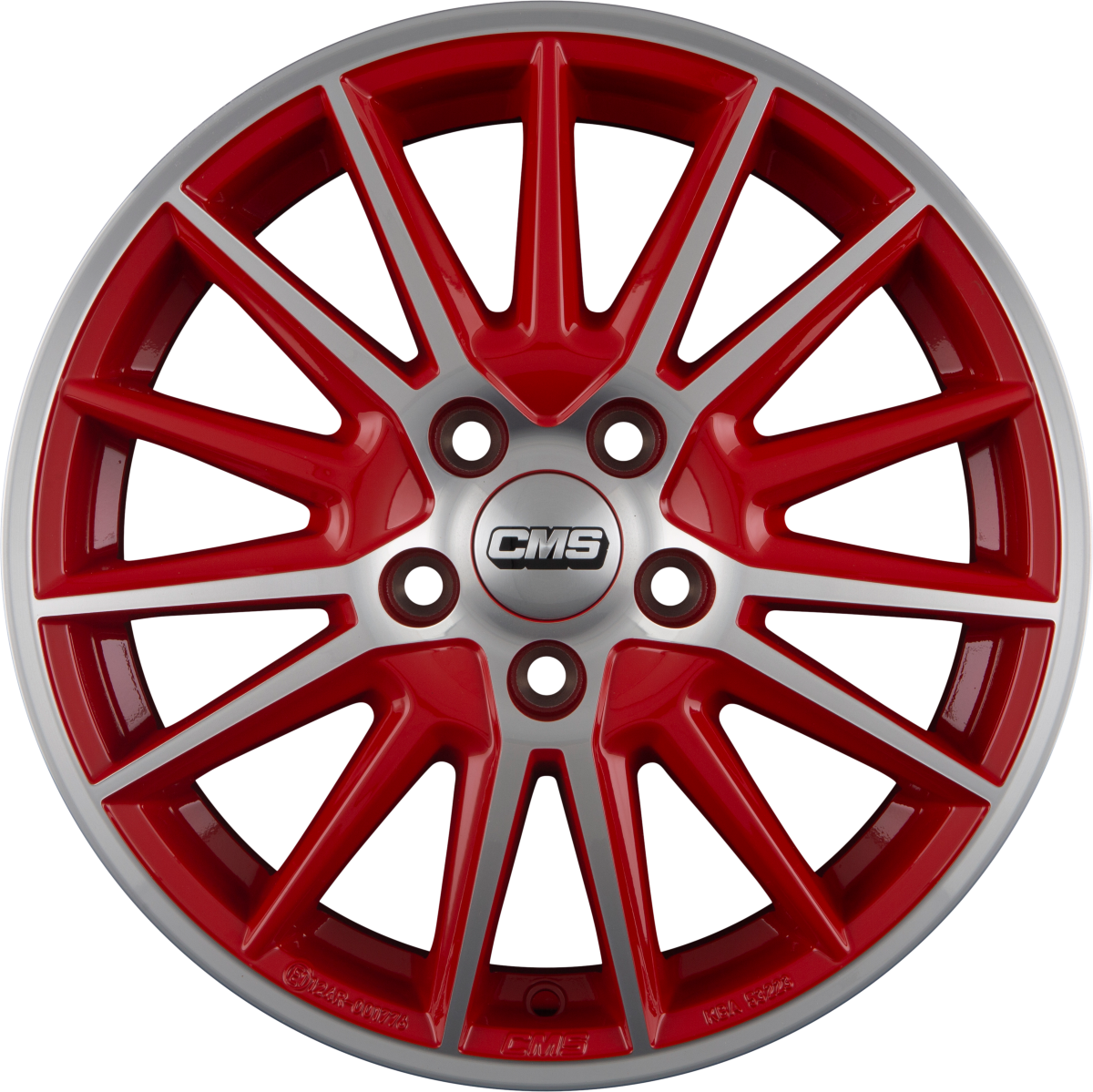 CMS C23 DRED Diamant Rot Glanz Alufelge 6x15 Zoll ET45 LK 5x100 ML54.1