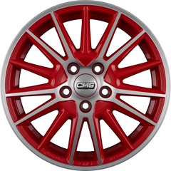 CMS C23 DRED Diamant Rot Glanz Alufelge 6x15 Zoll ET45 LK 5x100 ML54.1