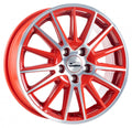 CMS C23 DRED Diamant Rot Glanz Alufelge 6x15 Zoll ET46 LK 4x100 ML54.1