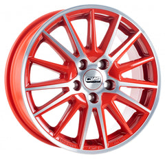 CMS C23 DRED Diamant Rot Glanz Alufelge 6x15 Zoll ET46 LK 4x100 ML54.1