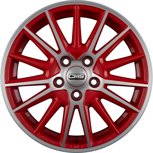 CMS C23 DRED Diamant Rot Glanz Alufelge 6.5x16 Zoll ET32 LK 4x108 ML65.1
