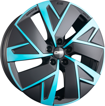 CMS C32-Aero diamond black blue Alufelge 8x19 Zoll ET34 LK 5x112 ML66.5 – Bild 5