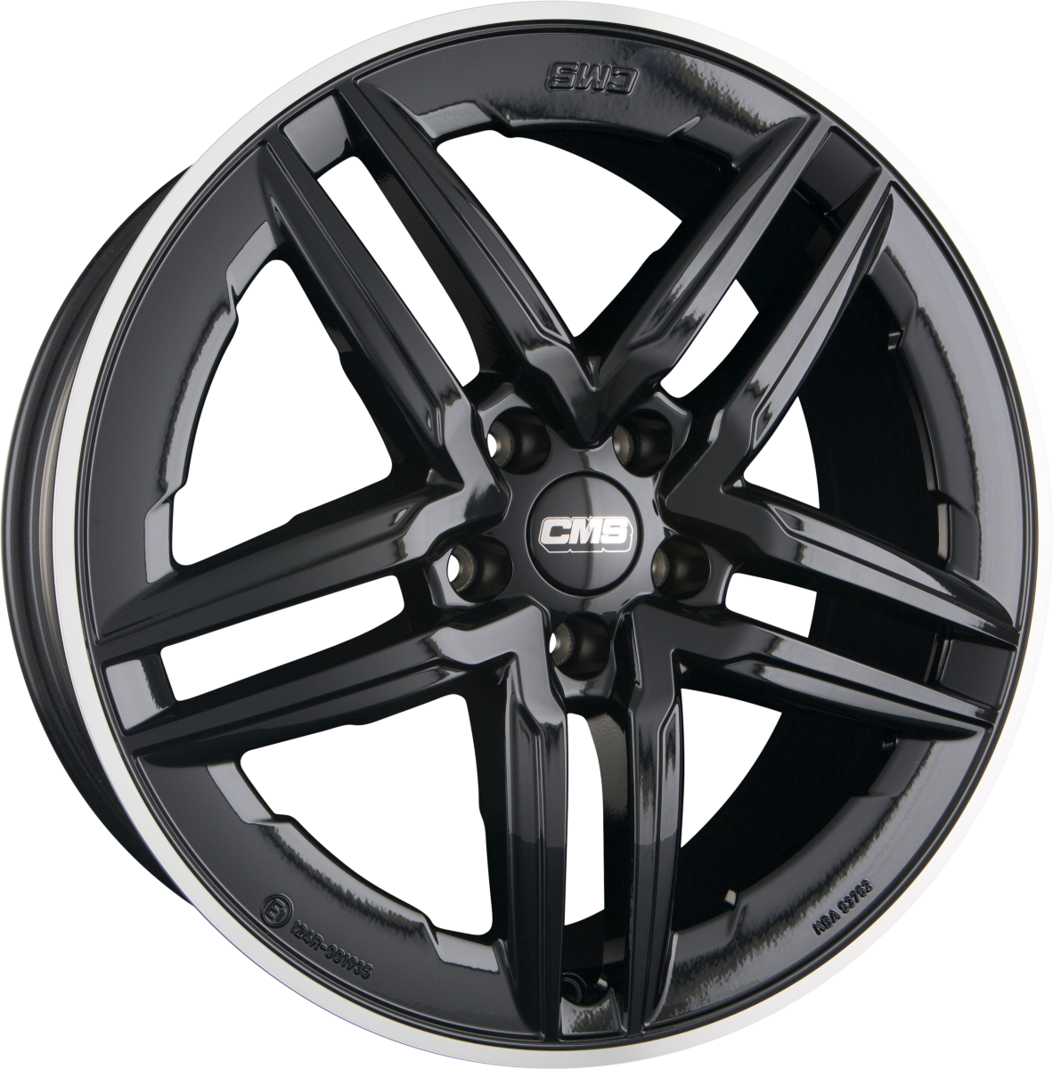 CMS C29 Aero DRB Diamant Horn Schwarz Glanz Alufelge 9.5x19 Zoll ET45 LK 5x114.3 ML64.1 – Bild 2