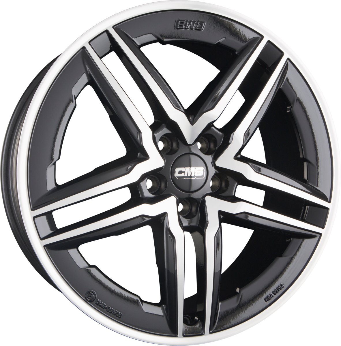 CMS C29 Aero DB Diamant Schwarz Glanz Alufelge 9.5x19 Zoll ET45 LK 5x114.3 ML64.2 – Bild 2