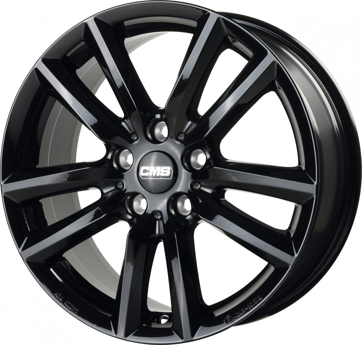 CMS C27 complete black gloss 8x18 ET32.5 - LK5/112 ML66.5