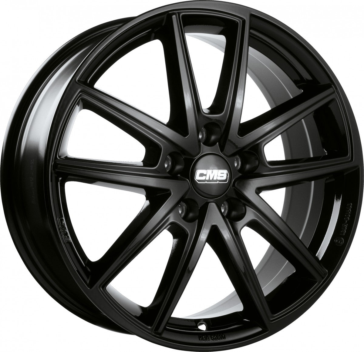 CMS C30 complete black gloss 7x17 ET43 - LK5/112 ML57.1