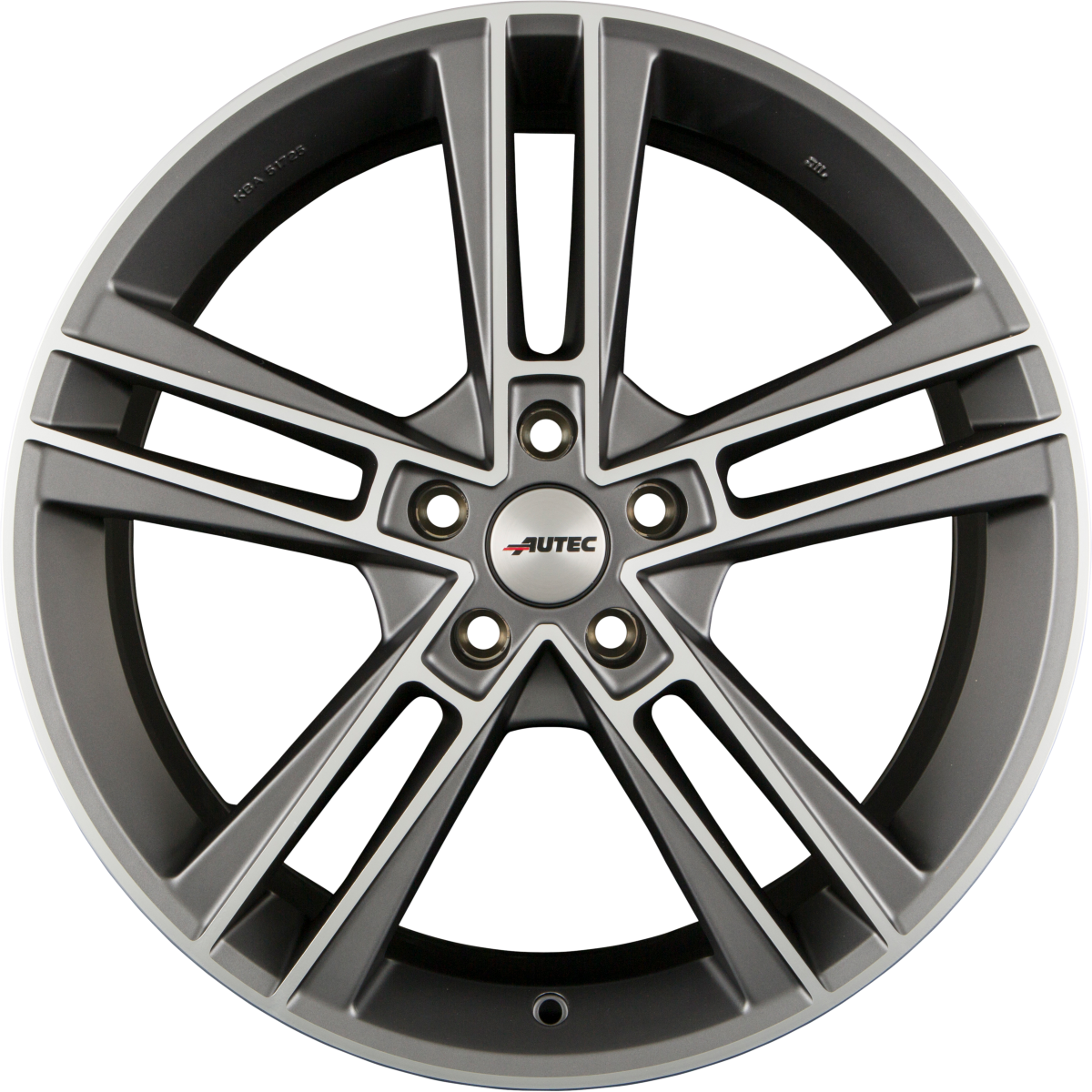 Autec Rias (R) Titansilber Matt Poliert Alufelge 8.5x19 Zoll ET38 LK 5x120 ML72.6