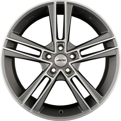 Autec Rias (R) Titansilber Matt Poliert Alufelge 8.5x19 Zoll ET38 LK 5x120 ML72.6