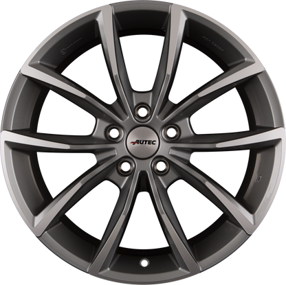 Autec Astana (AS) Titansilber Poliert Alufelge 7x17 Zoll ET50 LK 5x108 ML63.3