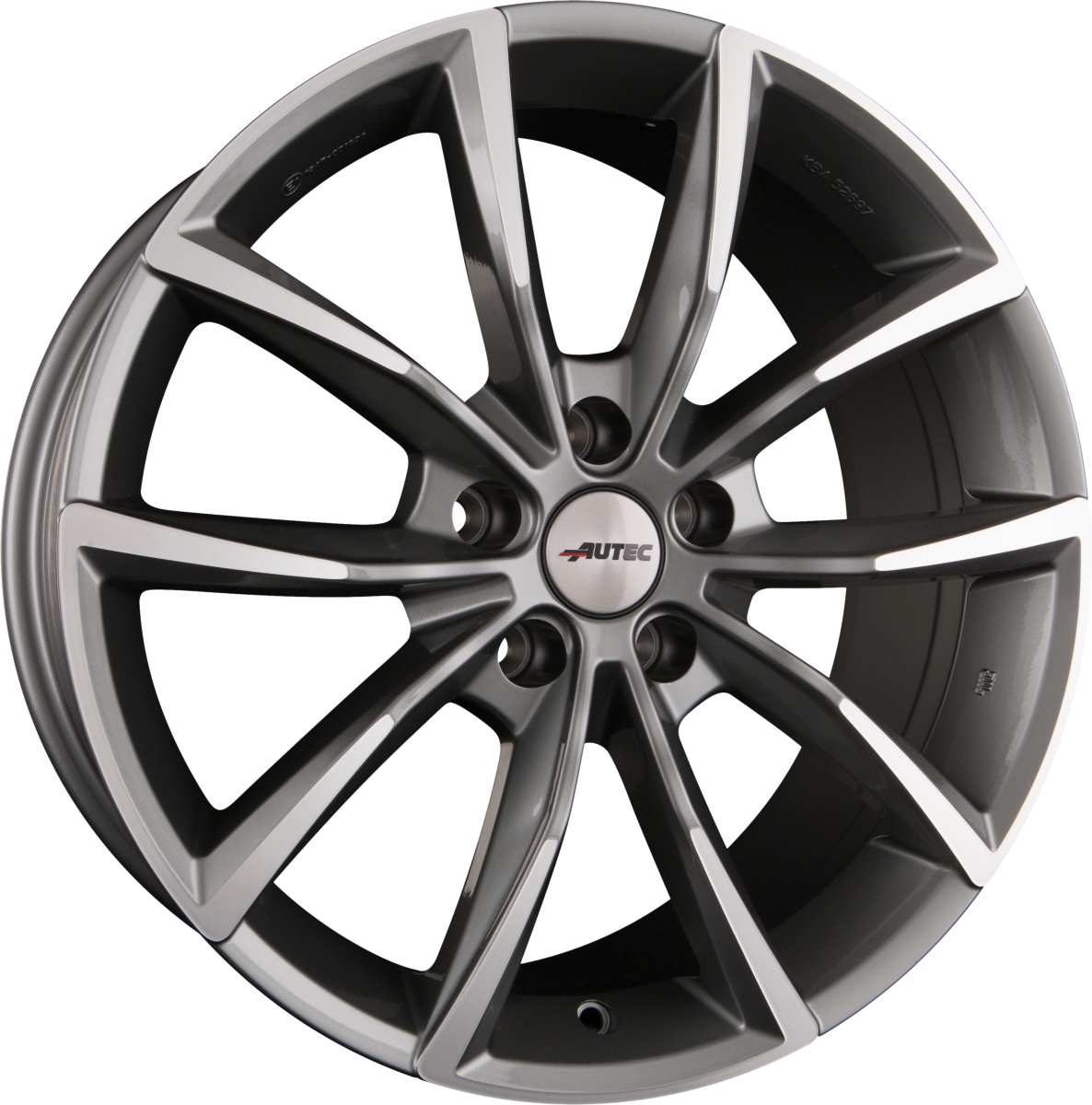 Autec Astana (AS) Titansilber Poliert Alufelge 7x17 Zoll ET50 LK 5x108 ML63.3 – Bild 2