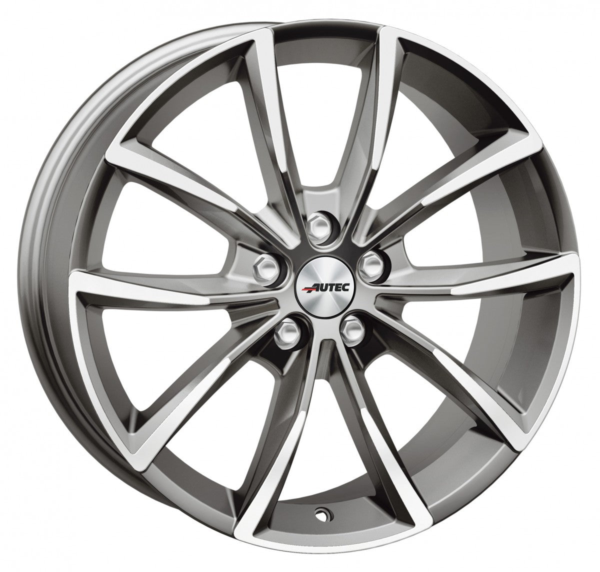 Autec Typ AS - Astana titansilber poliert 8x18 ET48 - LK5/114.3 ML66.1