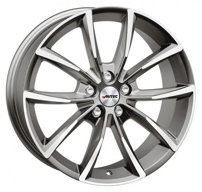 Autec Typ AS - Astana titansilber poliert 8x18 ET48 - LK5/114.3 ML66.1