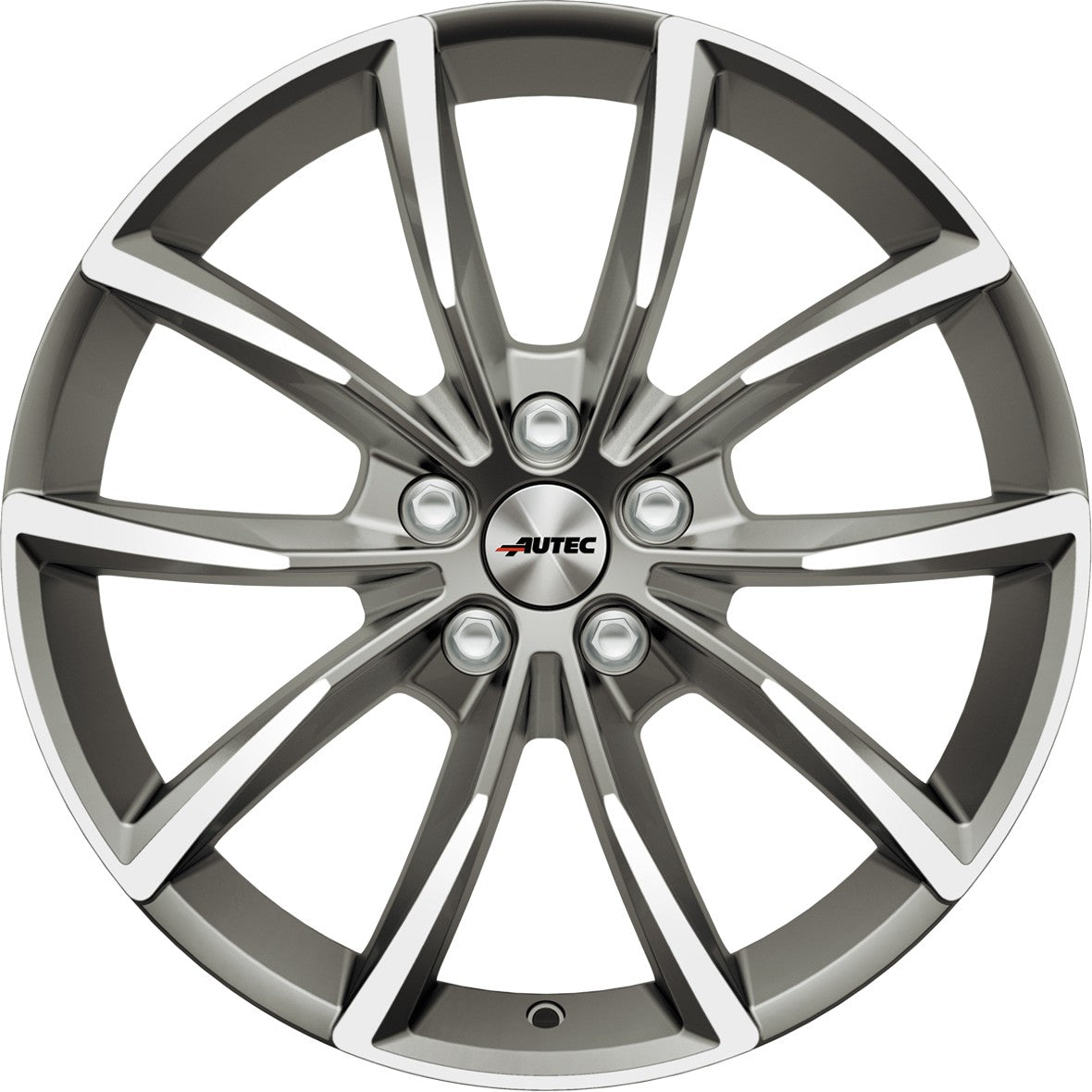 Autec Typ AS - Astana titansilber poliert 8x18 ET48 - LK5/114.3 ML66.1