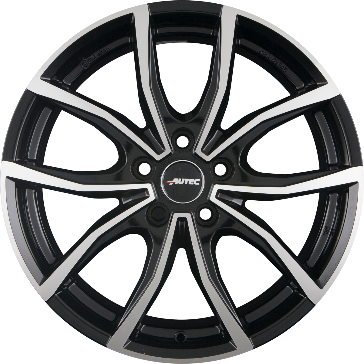 Autec Typ VD - Vidra schwarz poliert Alufelge 7x18 Zoll ET47.5 LK 5x108 ML63.3 – Bild 3