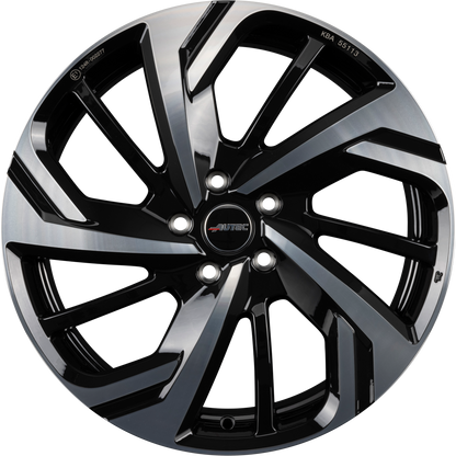 Autec Rixon (RX) Schwarz Poliert Alufelge 7x19 Zoll ET38 LK 5x108 ML65.1 – Bild 4