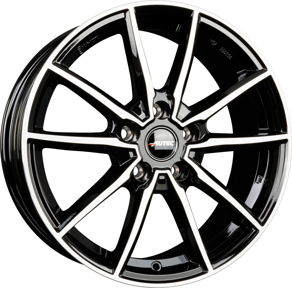 Autec Typ SK - Skara schwarz poliert Alufelge 7x17 Zoll ET44.5 LK 5x112 ML66.5 – Bild 5