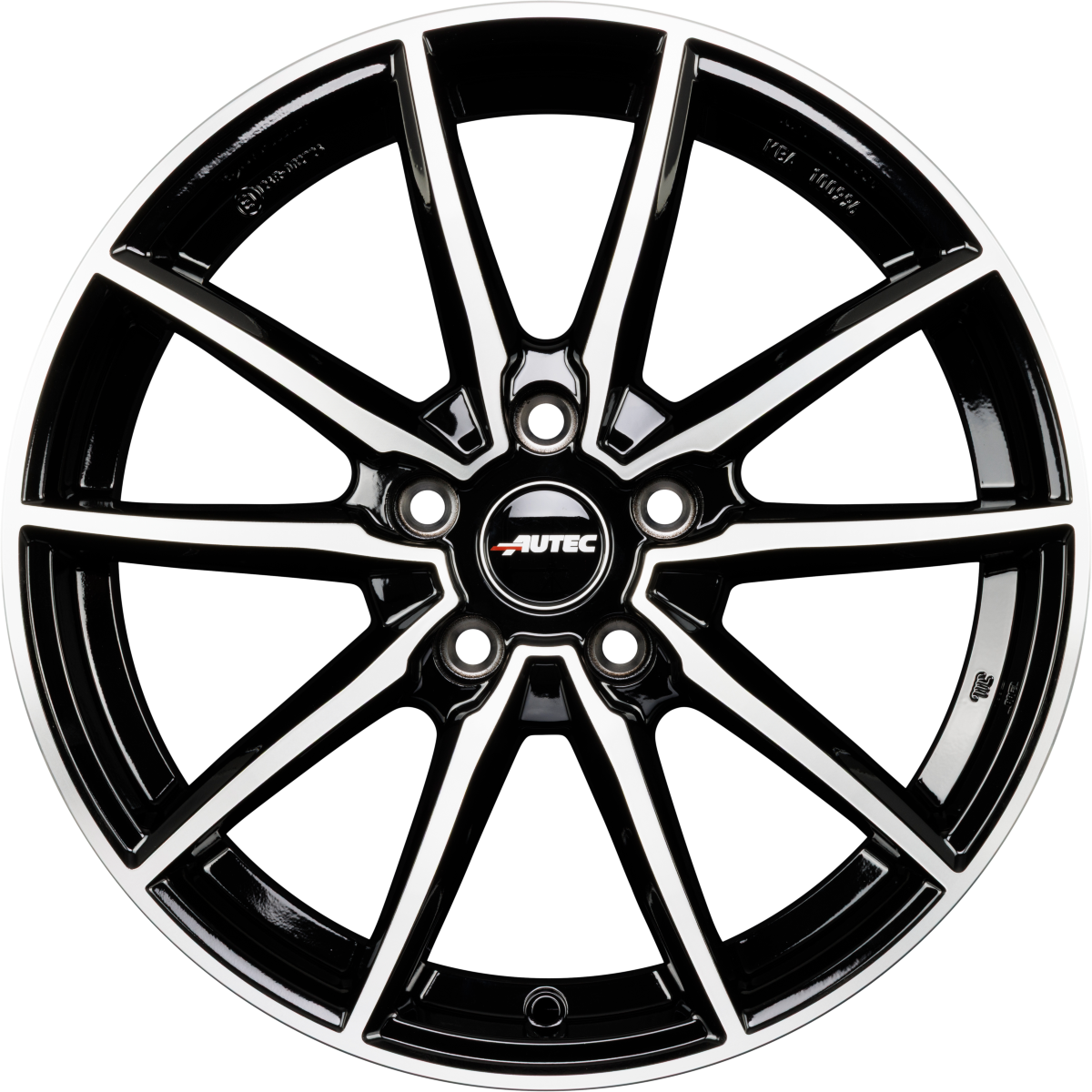 Autec Typ SK - Skara schwarz poliert Alufelge 7.5x18 Zoll ET40 LK 5x112 ML66.5 – Bild 4