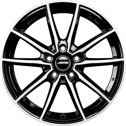 Autec Typ SK - Skara schwarz poliert Alufelge 7.5x18 Zoll ET50 LK 5x112 ML66.6 – Bild 4