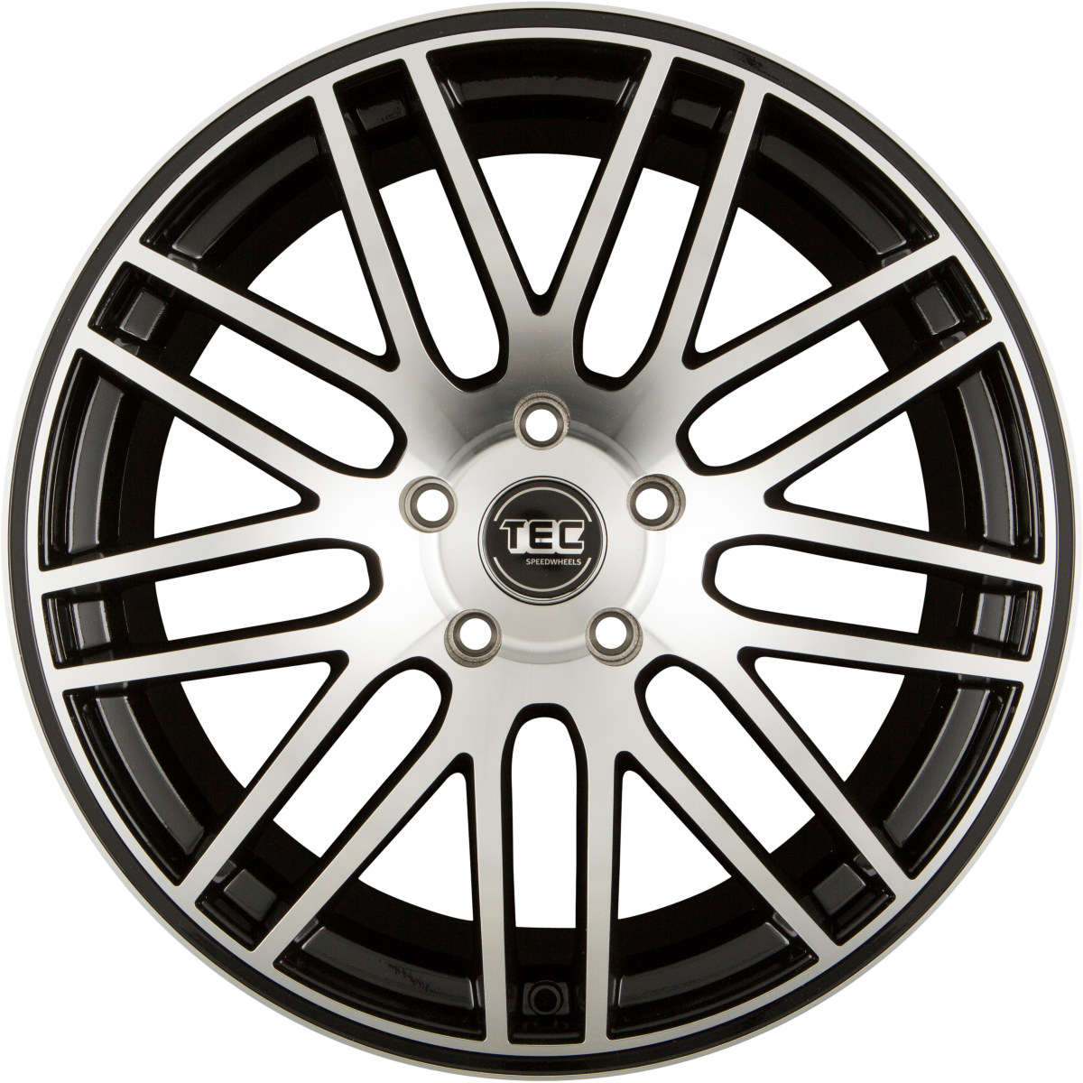 TEC Speedwheels GT1 Schwarz Glanz Frontpoliert (BMF) Alufelge 9x20 Zoll ET38 LK 5x114.3 ML72.5