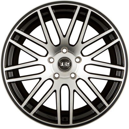 TEC Speedwheels GT1 Schwarz Glanz Frontpoliert (BMF) Alufelge 9x20 Zoll ET38 LK 5x114.3 ML72.5
