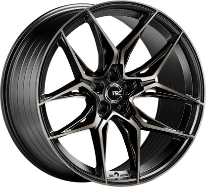 TEC Speedwheels GT9 schwarz-matt-frontpoliert shadow edition Alufelge 9x19 Zoll ET40 LK 5x114.3 ML72.5