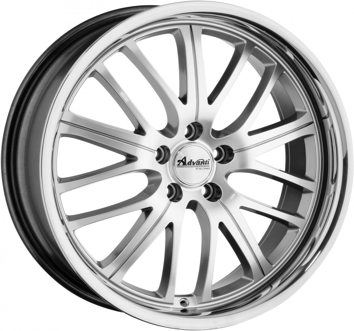 Advanti Racing Overdoze highgloss / stainless steel lip Alufelge 9x18 Zoll ET35 LK 5x120 ML72.6