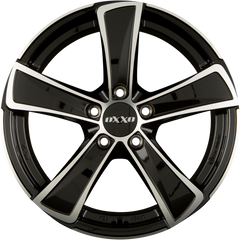 Oxxo Kallisto (OX05) BLACK - Black Polished (GBFP) Alufelge 7.5x17 Zoll ET45 LK 5x112 ML66.6