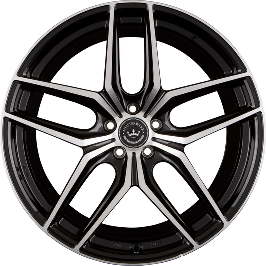 Meisterwerk MW02 Black Polished (BKF) Alufelge 9.5x19 Zoll ET32 LK 5x112 ML66.6