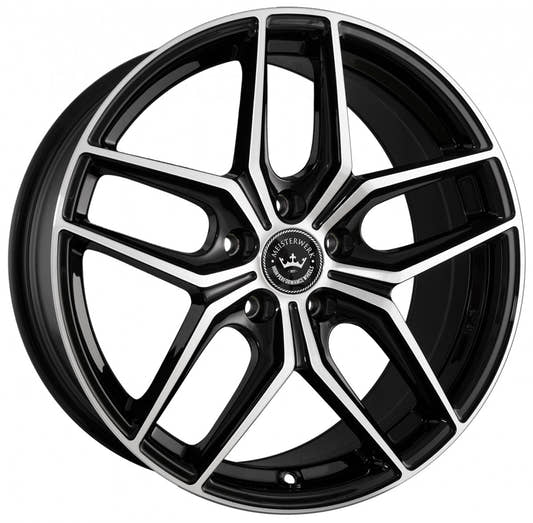 Meisterwerk MW02 Black Polished (BKF) Alufelge 9.5x19 Zoll ET32 LK 5x112 ML66.6