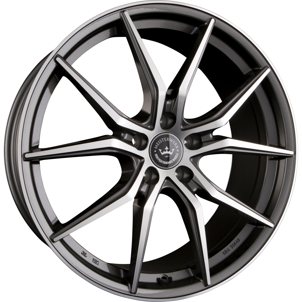 Meisterwerk MW04 Anthracite Polished Alufelge 8.5x19 Zoll ET40 LK 5x108 ML63.4 – Bild 2