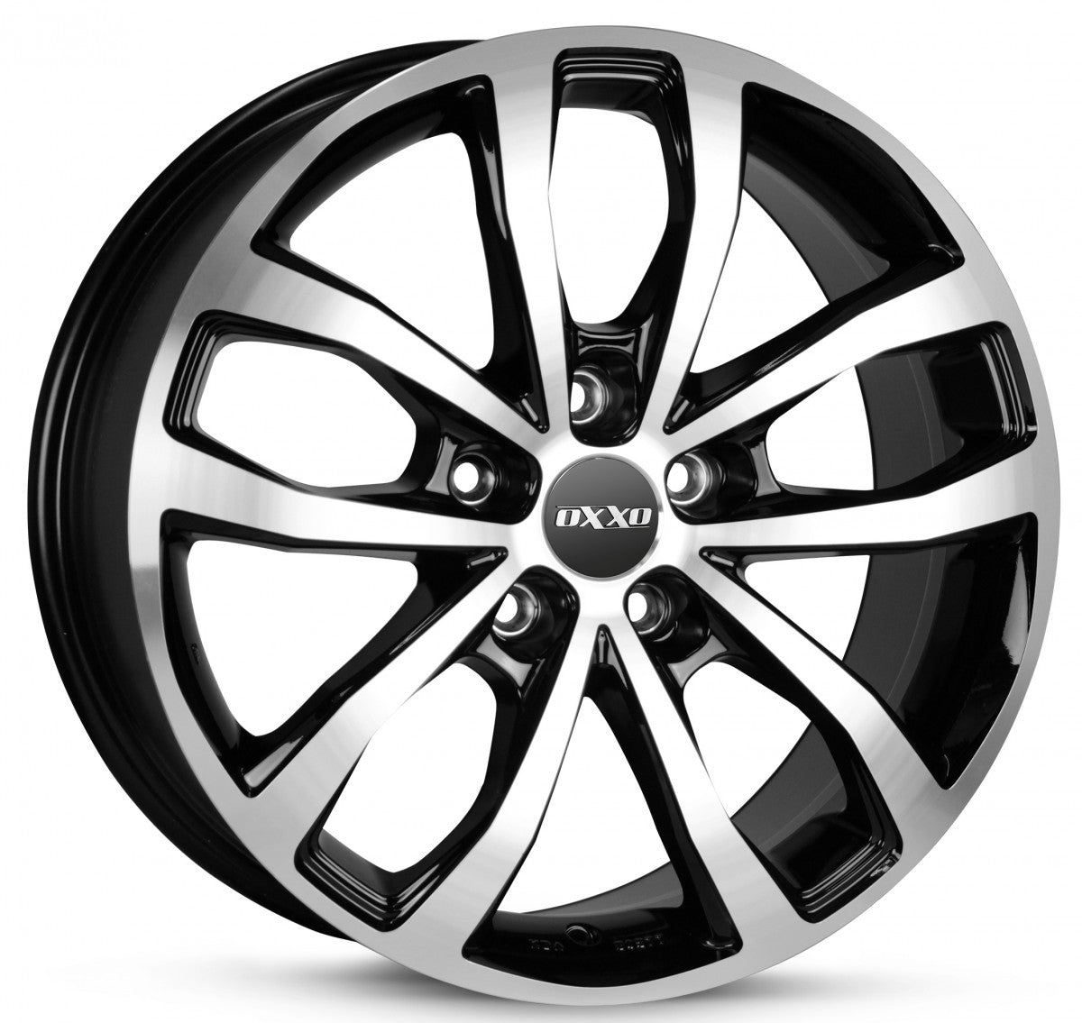 Oxxo Hyperion black / polished Alufelge 7x17 Zoll ET46 LK 5x108 ML65.1