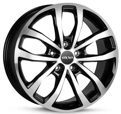 Oxxo Hyperion black / polished Alufelge 7x17 Zoll ET46 LK 5x108 ML65.1