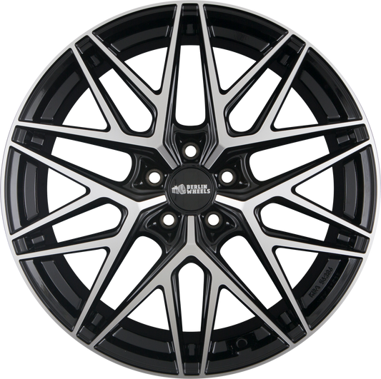 Berlin BW01 Kreuzberg Black Front Polished Alufelge 8.5x19 Zoll ET45 LK 5x112 ML66.6
